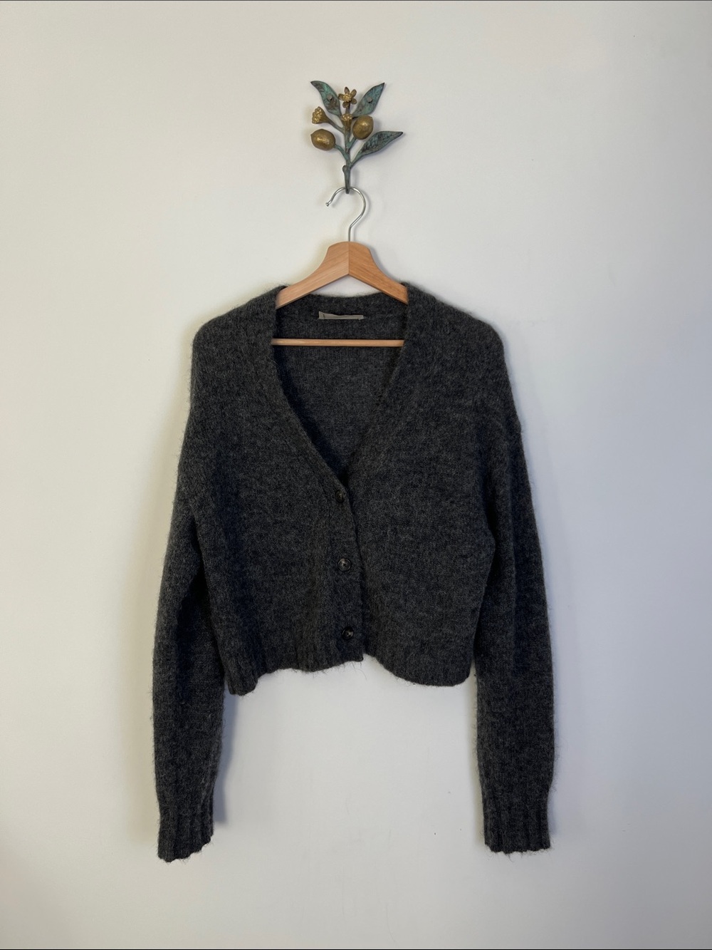 Cropped Alpaca Cardigan